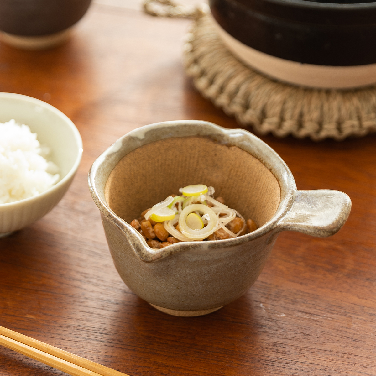 萬古焼 納豆をもっと美味しく食べる納豆鉢(わら灰)