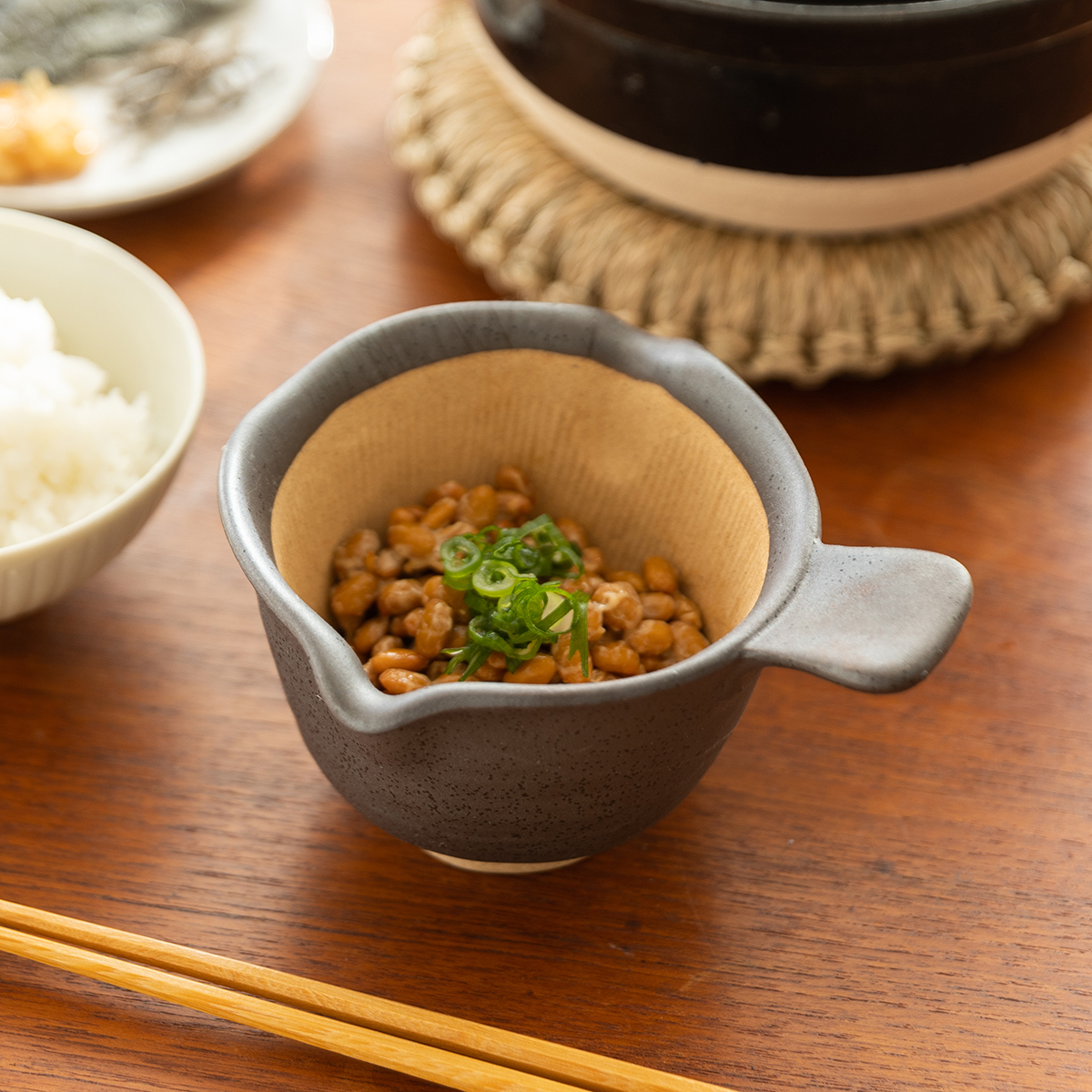 萬古焼 納豆をもっと美味しく食べる納豆鉢(天目)