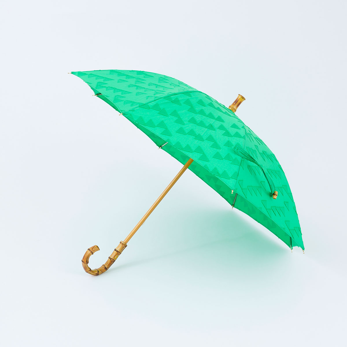 三角模様のジャカード生地で作った晴雨兼用傘 | itomani（いとまに 
