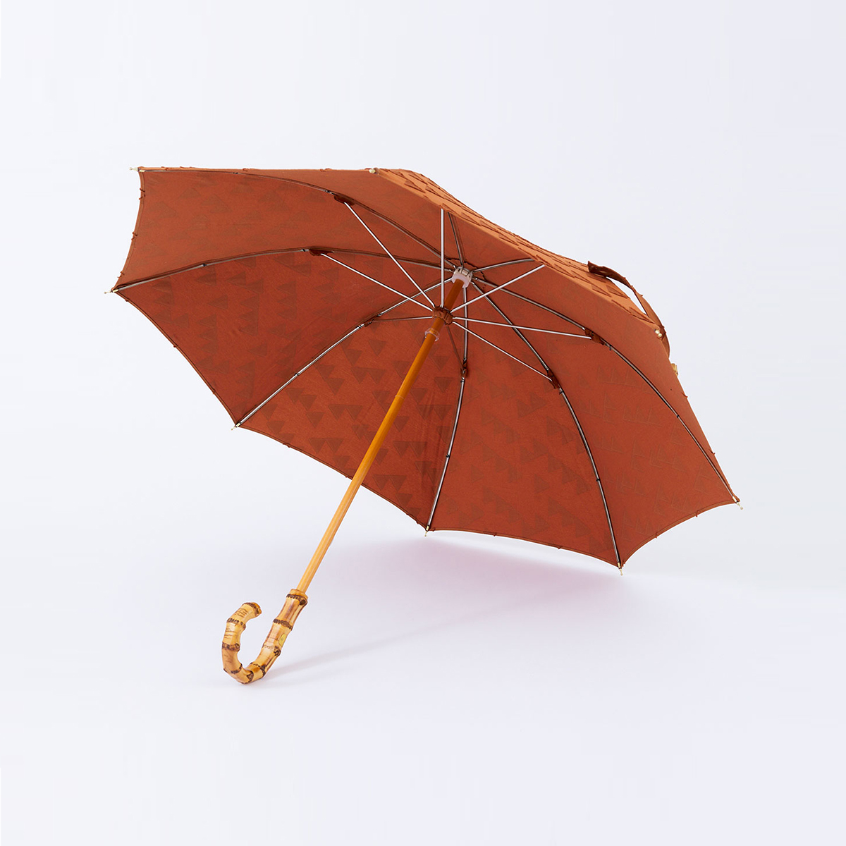 三角模様のジャカード生地で作った晴雨兼用傘