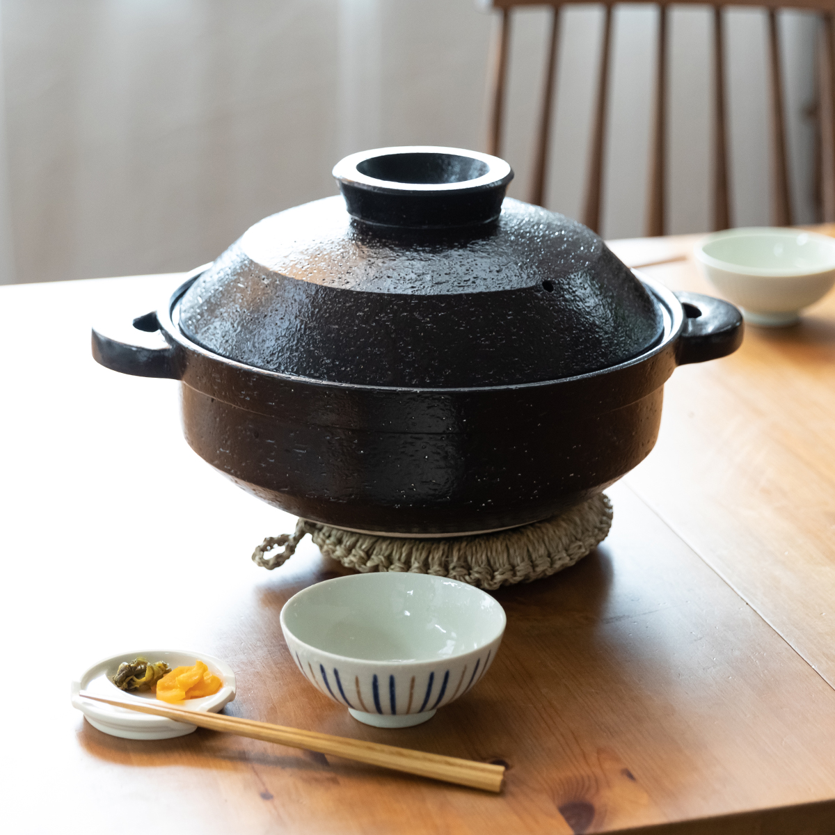 伊賀焼 土鍋 蒸し鍋（黒）大 長径約30㌢ 永谷製陶 - 調理器具