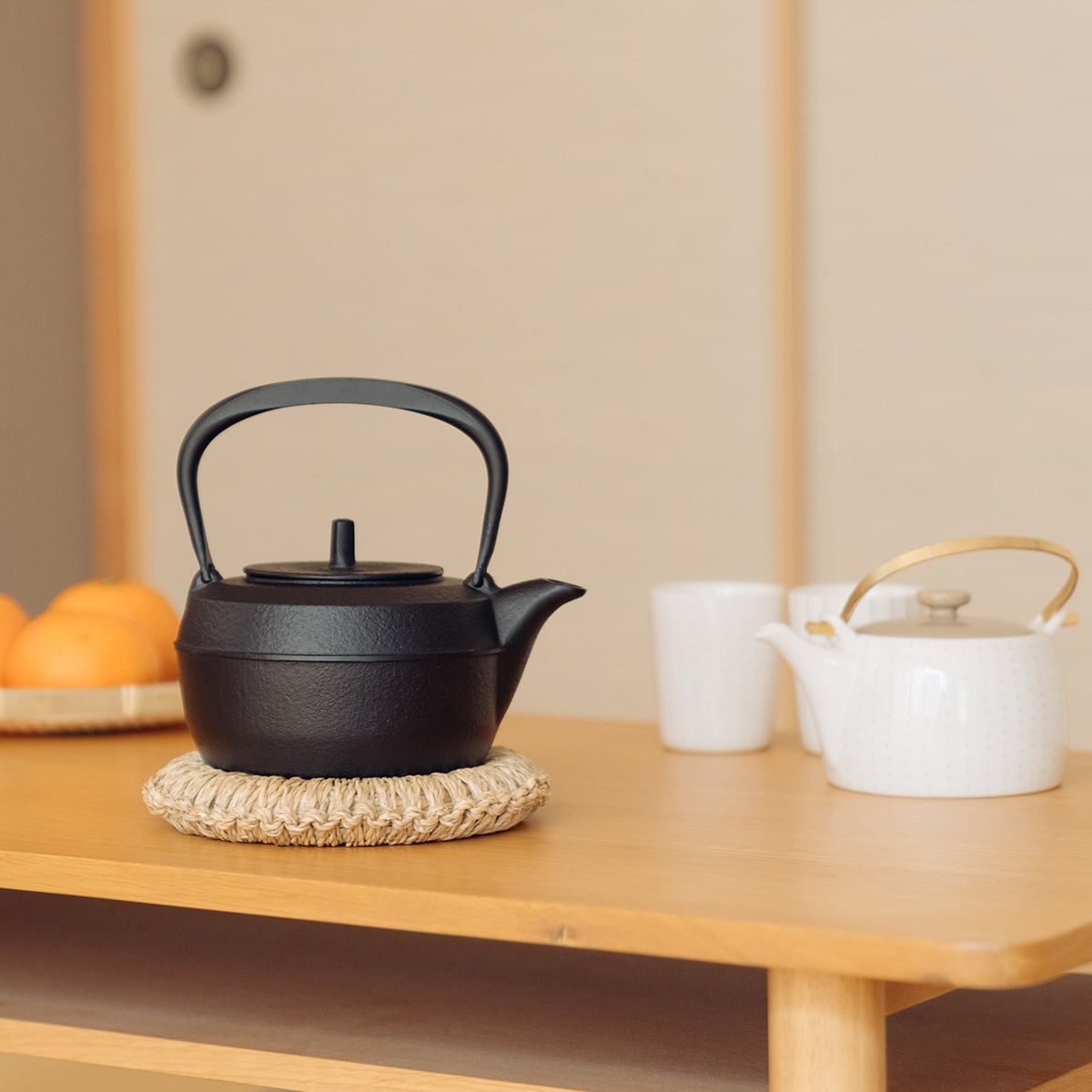【3BUY20%OFF対象】【岩鋳】南部鉄器 鉄瓶 ケトルバウム黒焼付 1.1L IH対応