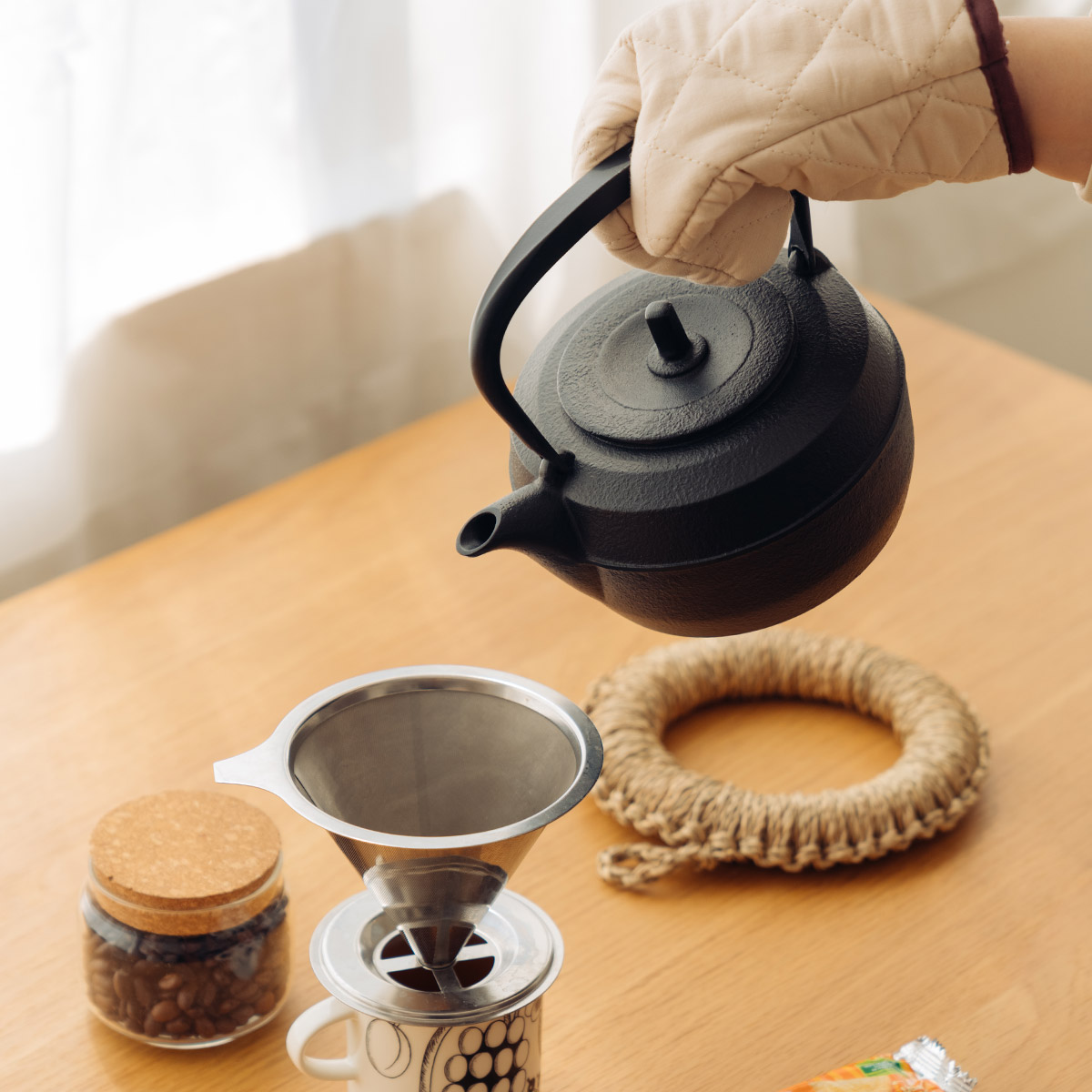 【3BUY20%OFF対象】【岩鋳】南部鉄器 鉄瓶 ケトルバウム黒焼付 1.1L IH対応