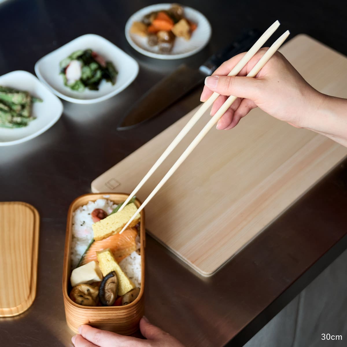 【にちにち道具】竹の道具 菜ばしそろえ 無垢 33cm・30cm 2膳組(丸)