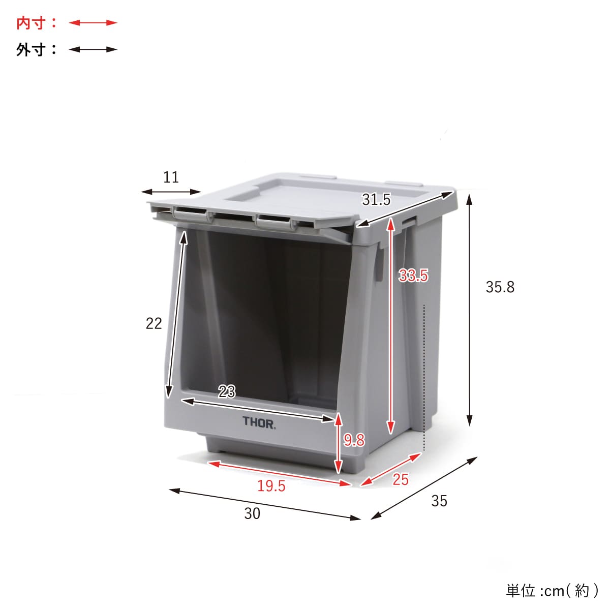 【THOR】スタッキング シェルフコンテナー 20L セット
