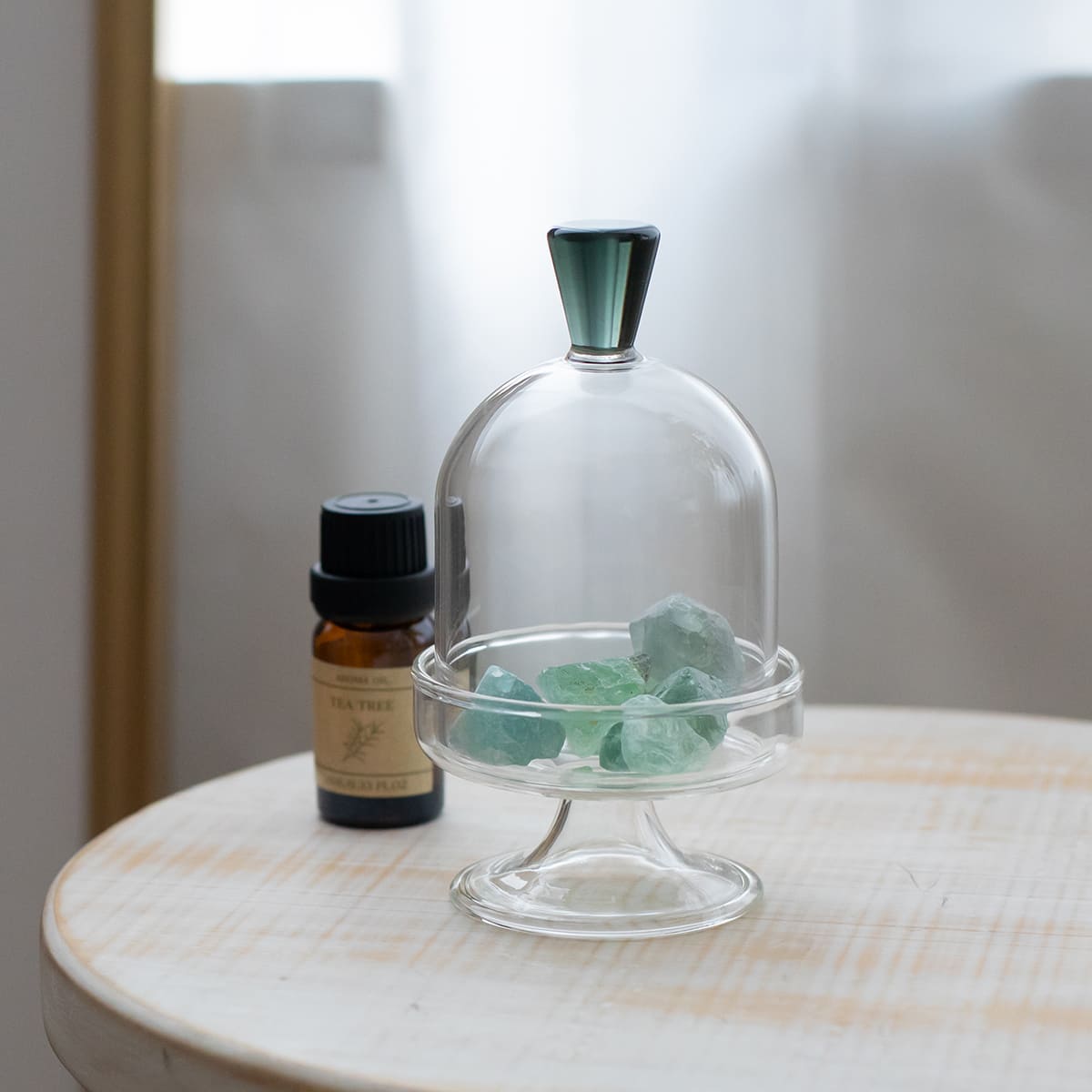 香皿としても使える 蓋付きガラスのミニコンポート S