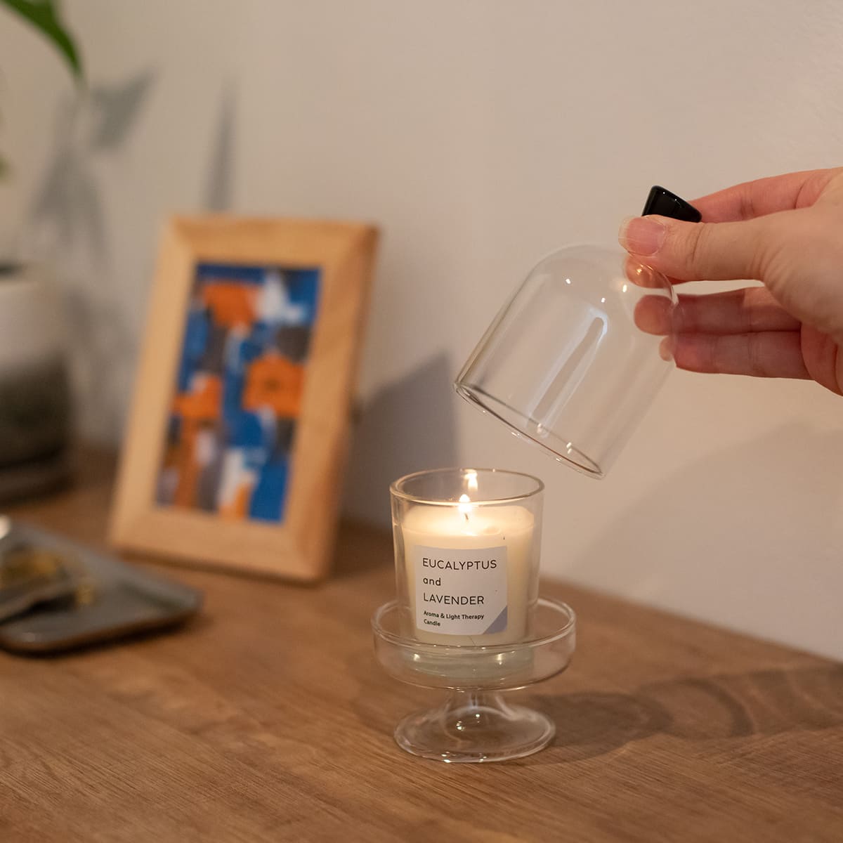 香皿としても使える 蓋付きガラスのミニコンポート S