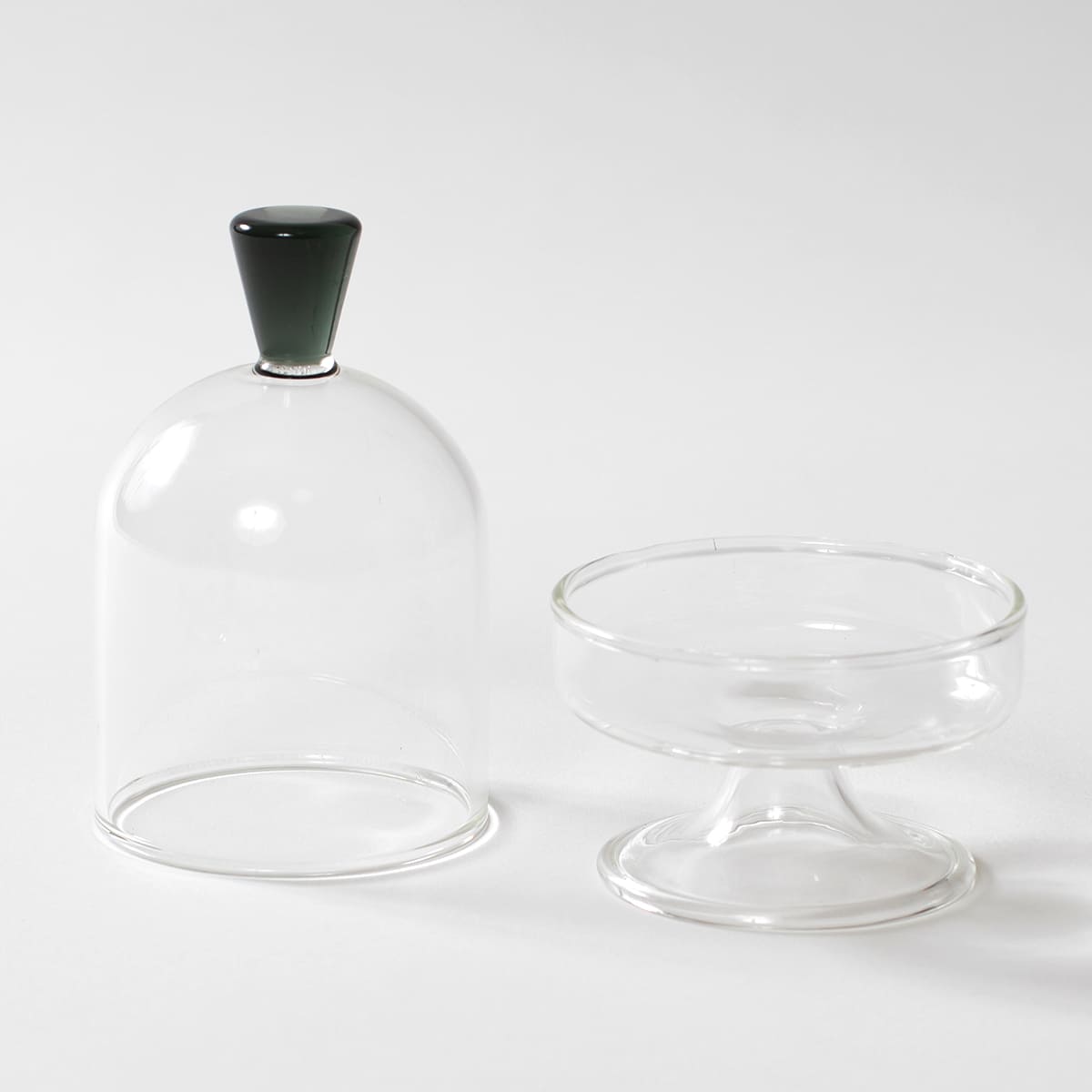 香皿としても使える 蓋付きガラスのミニコンポート S