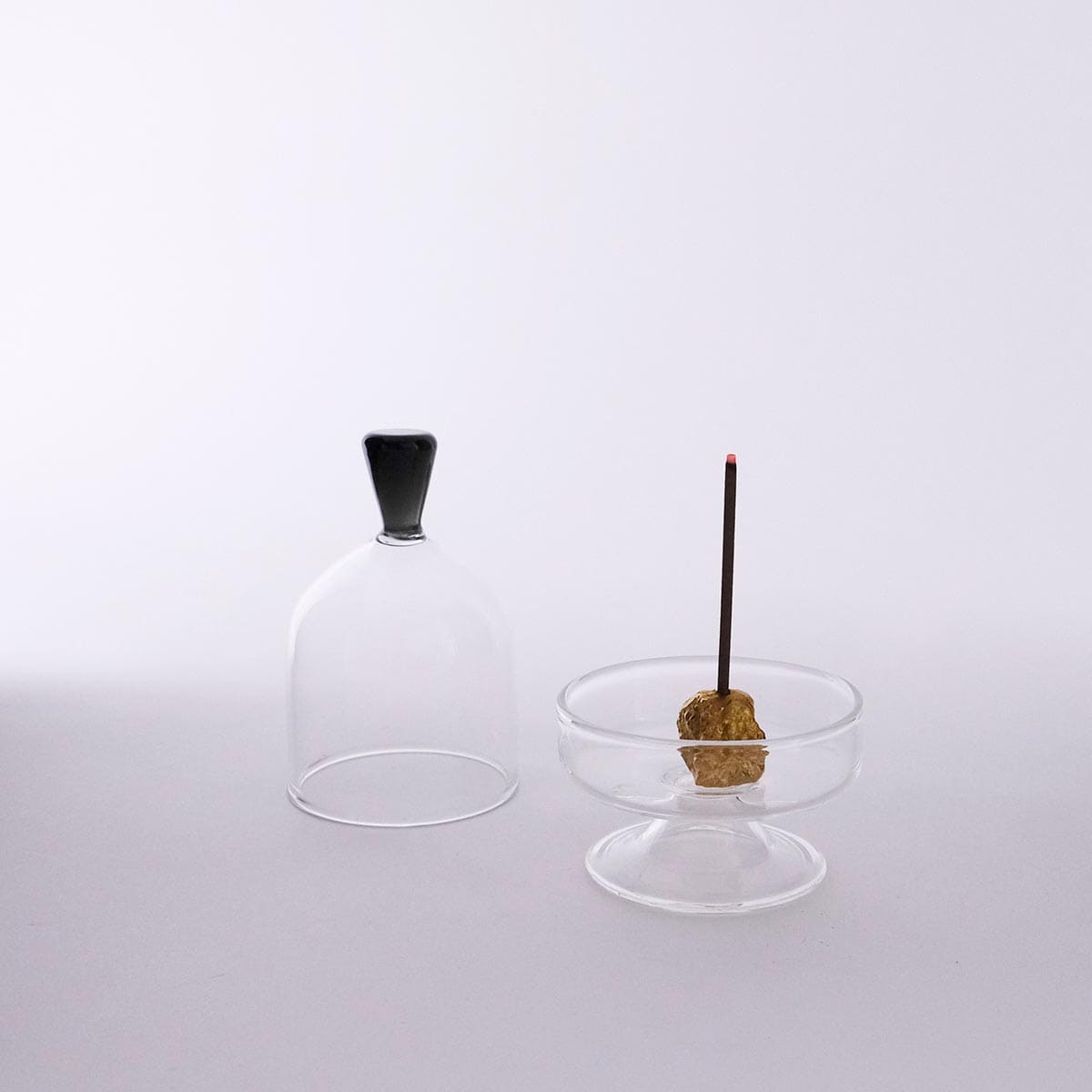 香皿としても使える 蓋付きガラスのミニコンポート S