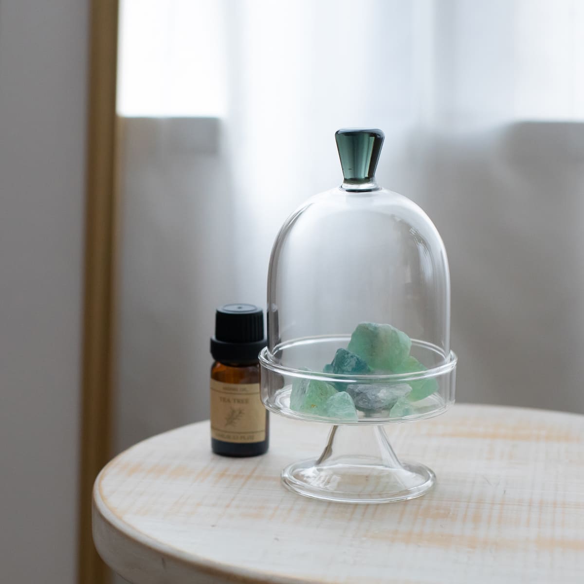 香皿としても使える 蓋付きガラスのミニコンポート M