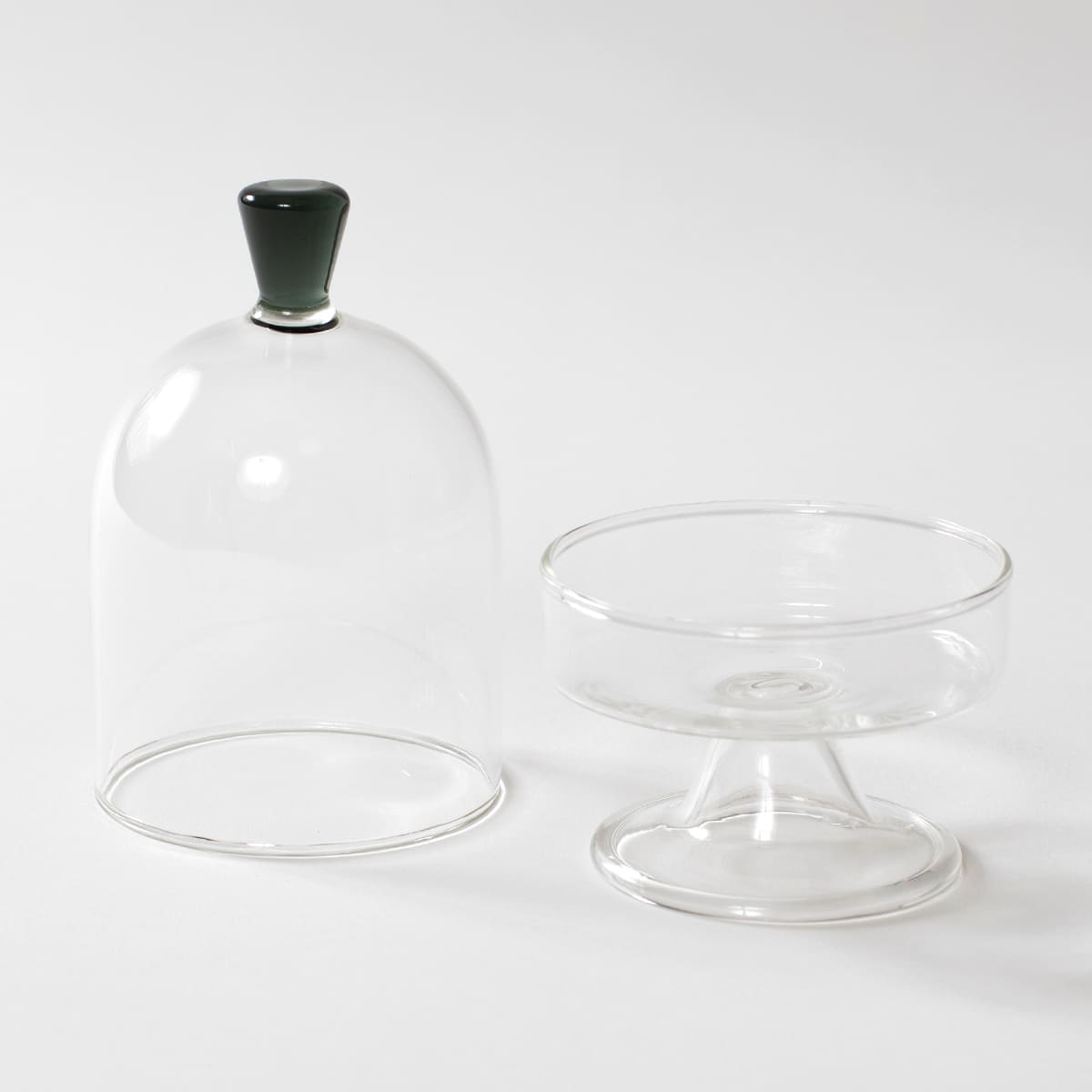 香皿としても使える 蓋付きガラスのミニコンポート M