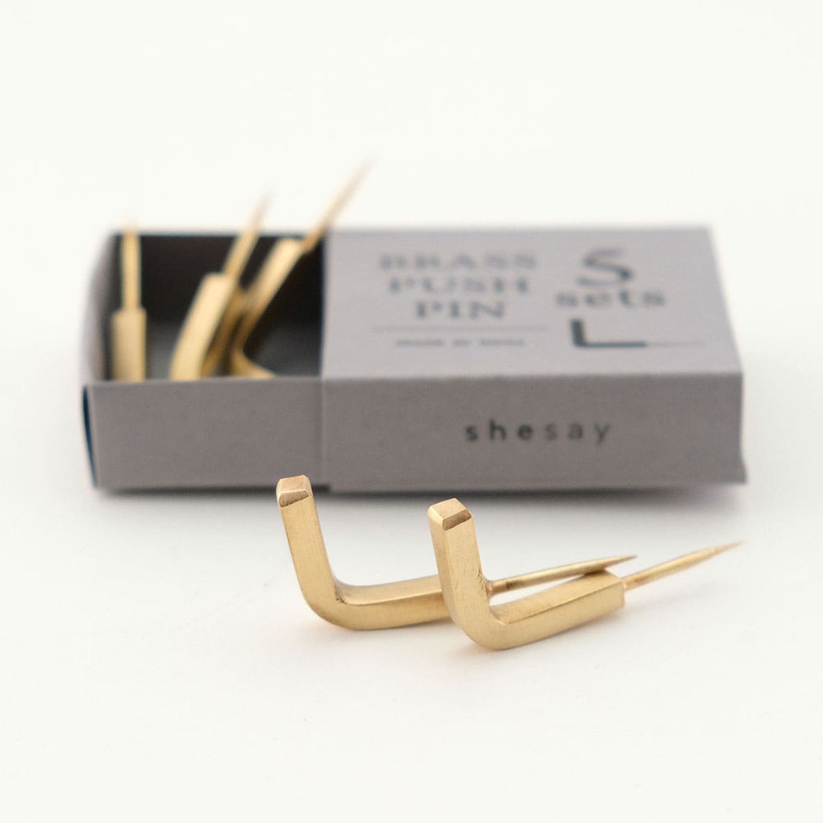 BRASSプッシュピン Ｌフック 5個入