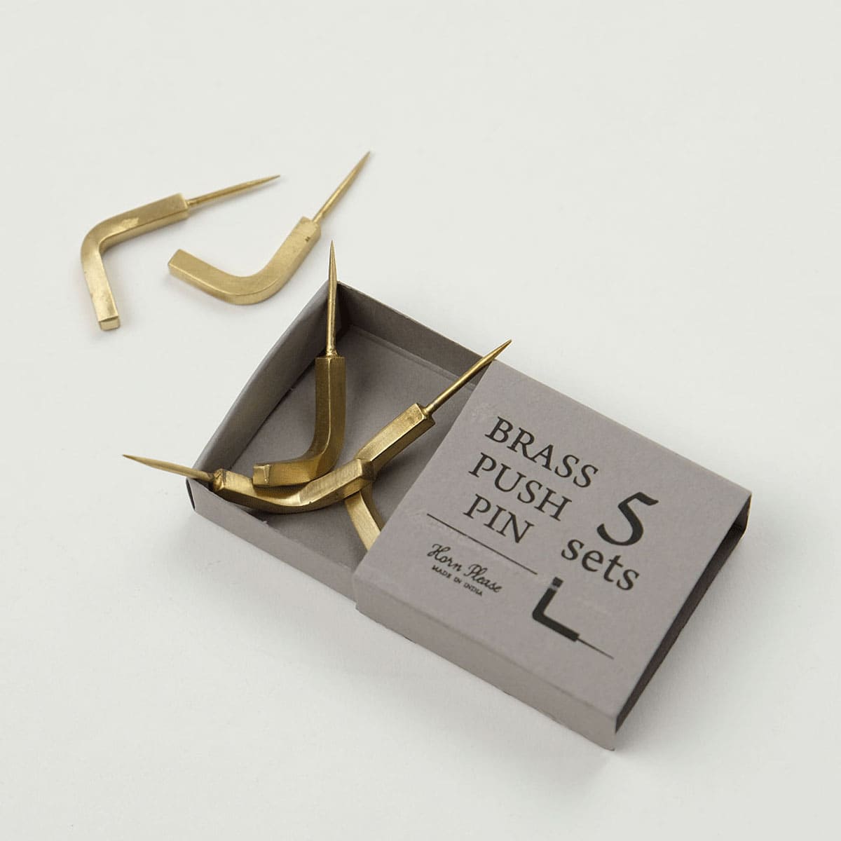 BRASSプッシュピン Ｌフック 5個入