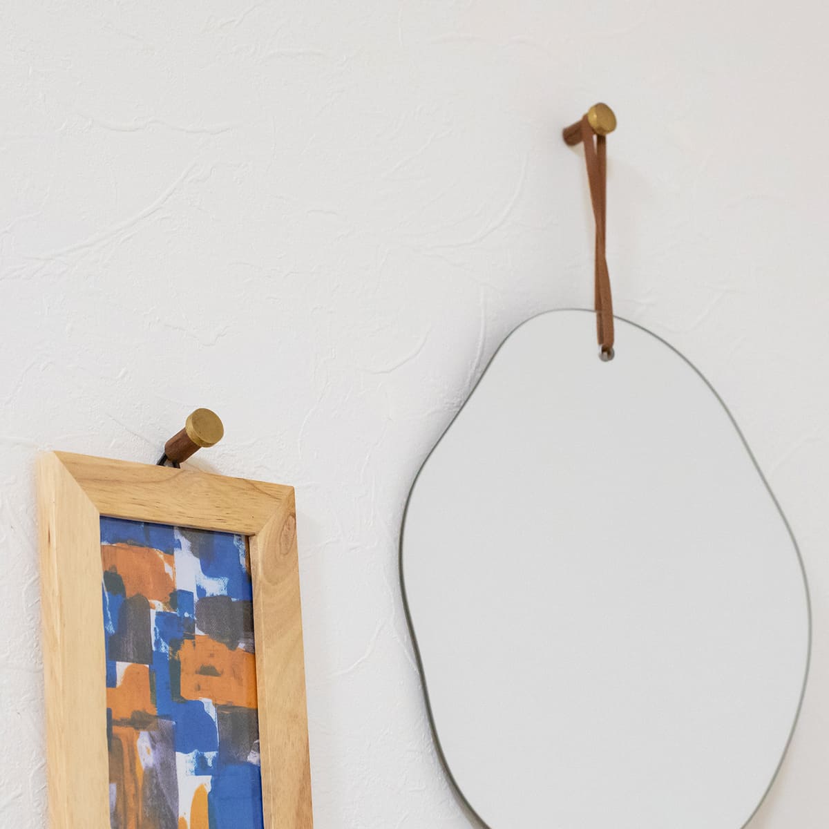 穴が目立ちにくい 木とBRASSのピンフック