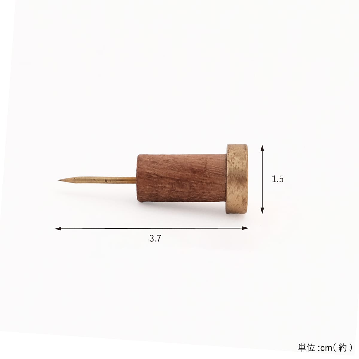 穴が目立ちにくい 木とBRASSのピンフック