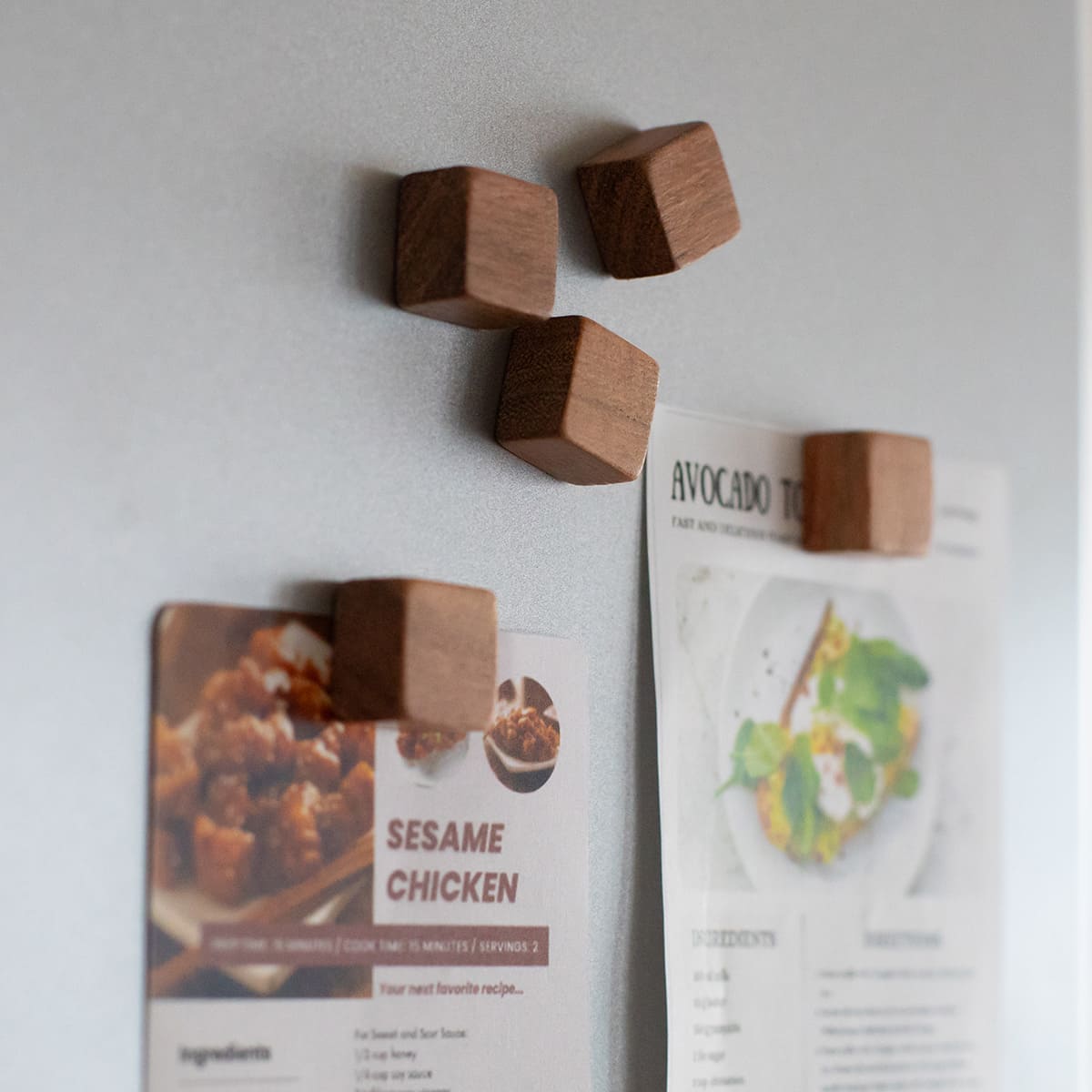 木のマグネット 5個入 スクエア