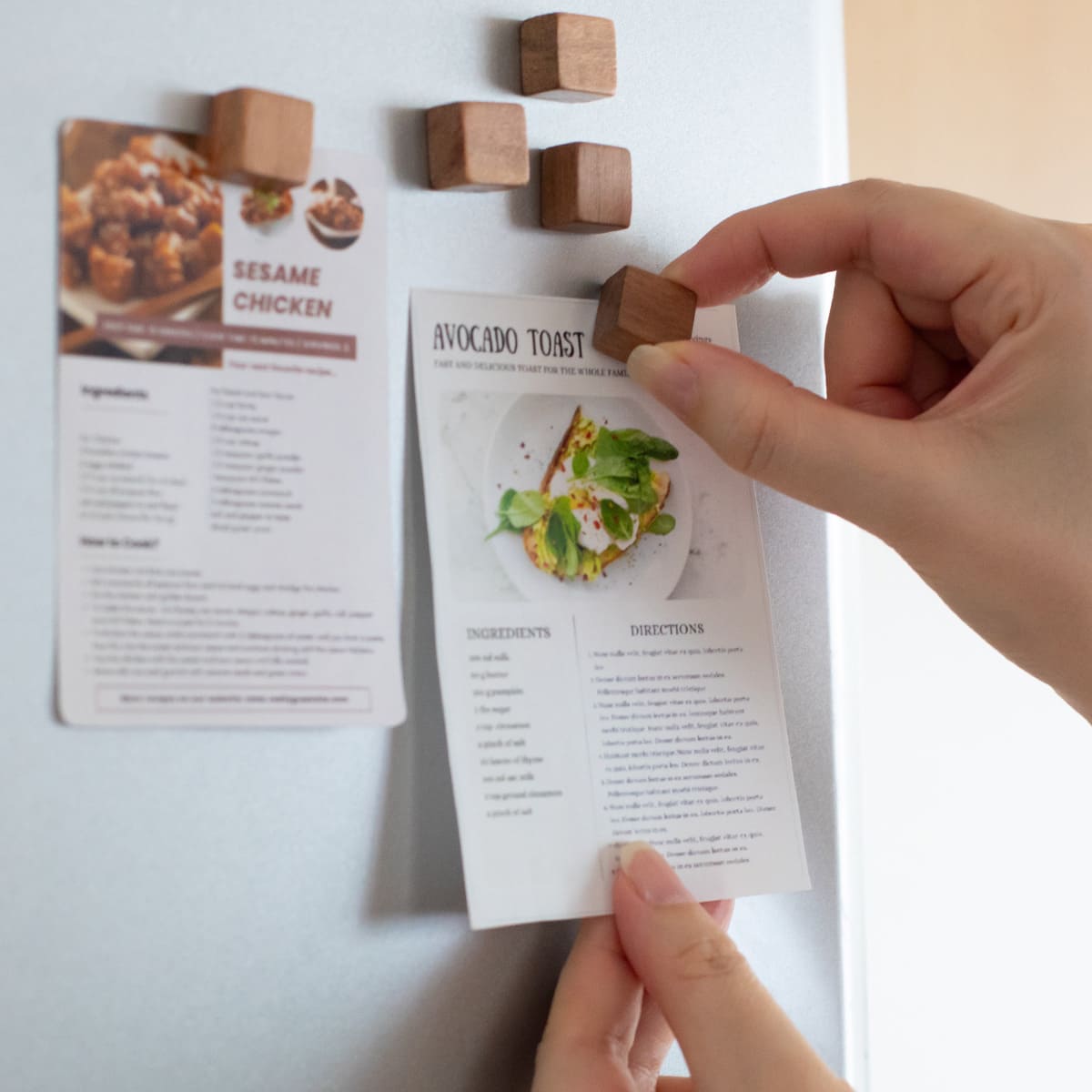 木のマグネット 5個入 スクエア