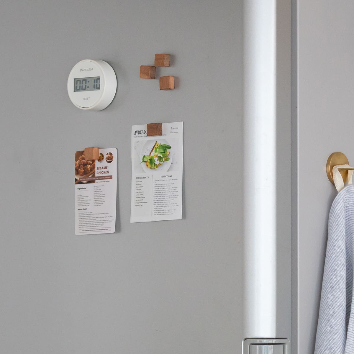 木のマグネット 5個入 スクエア