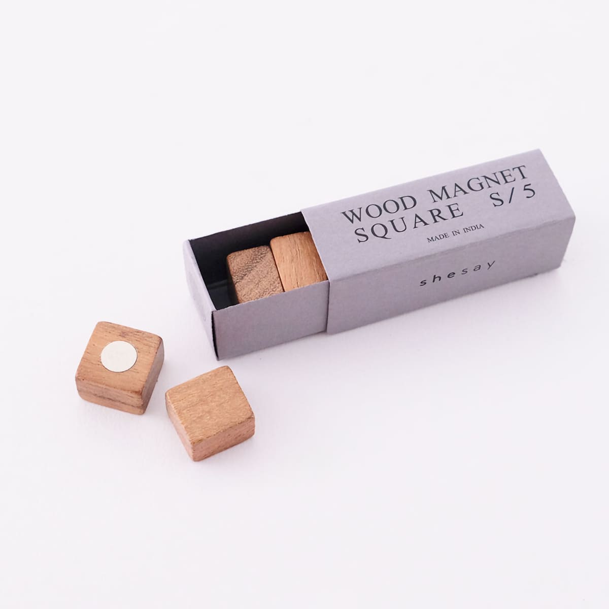 木のマグネット 5個入 スクエア