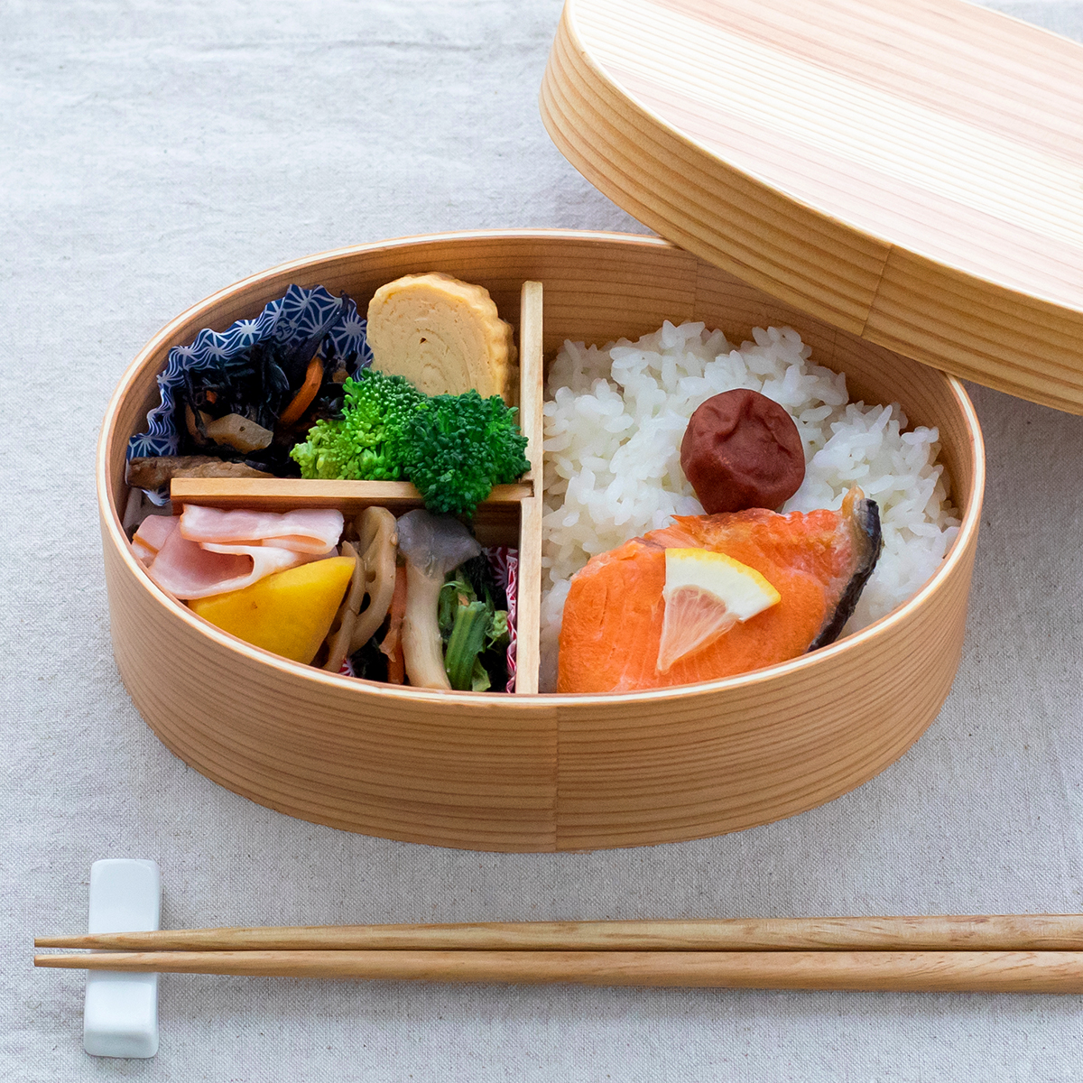 山中塗り レンジ・食洗機対応 杉の曲げわっぱ弁当箱 Lサイズ