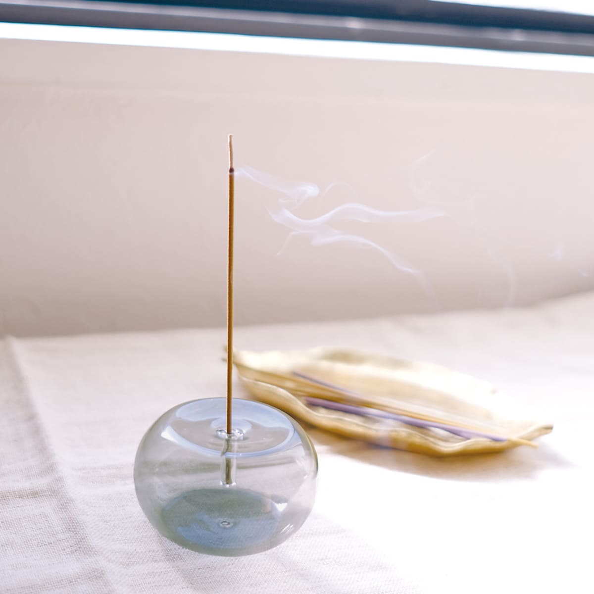 ハンドメイド吹きガラスインセンスホルダー