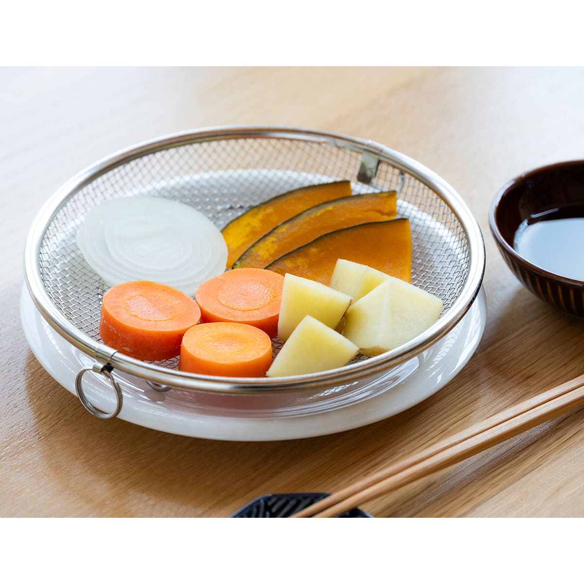 【bws SELECTION】盆ざる19cm 持ち上げフック付き