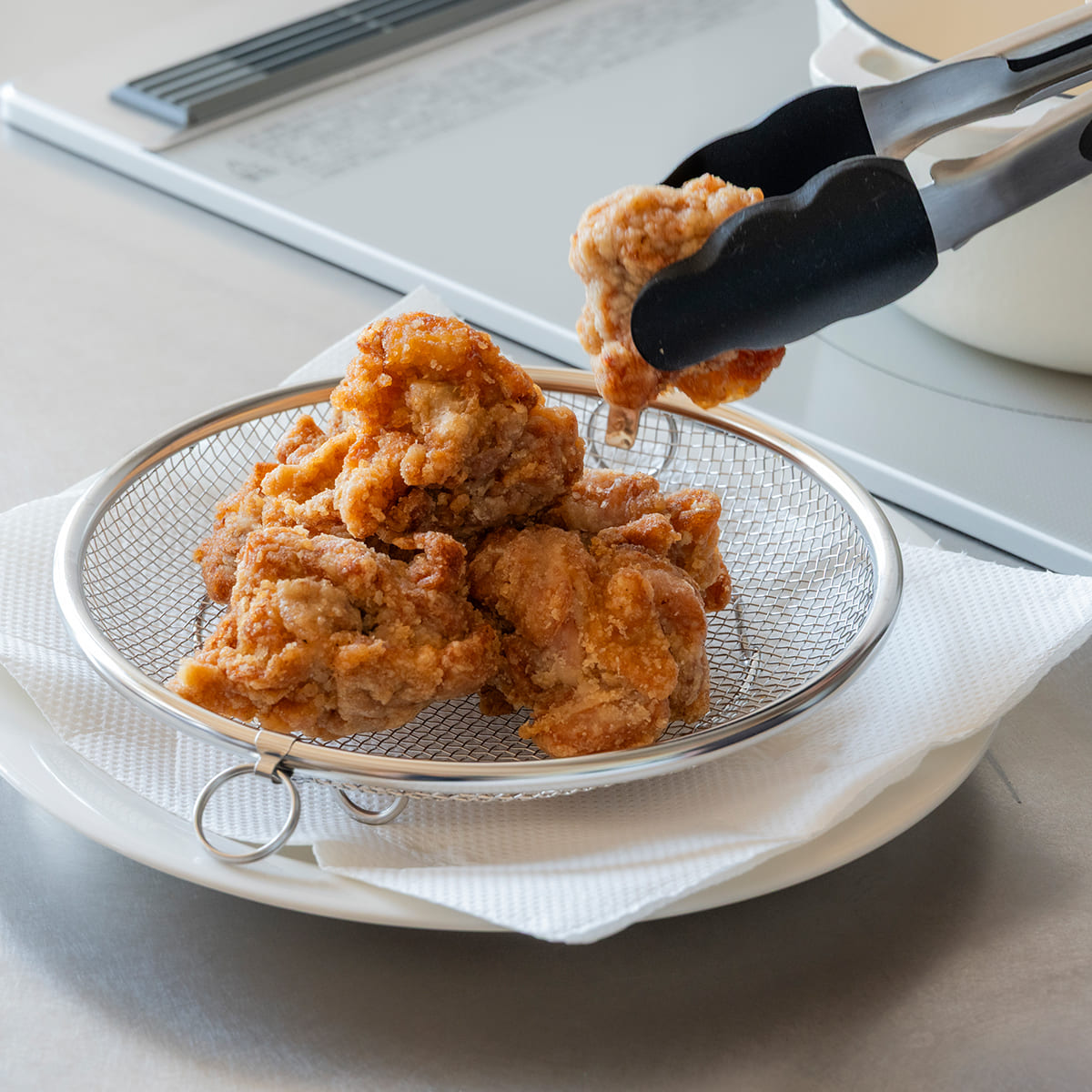 【bws SELECTION】盆ざる19cm 持ち上げフック付き