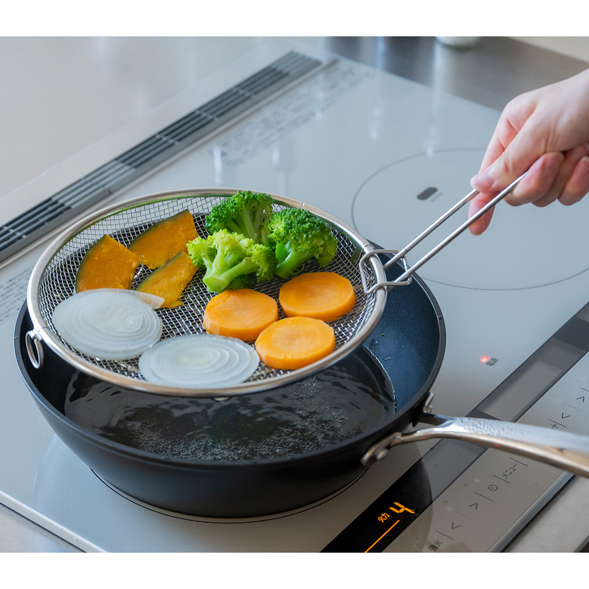 【bws SELECTION】盆ざる22cm 持ち上げフック付き