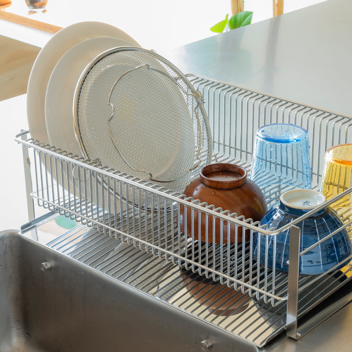 【bws SELECTION】盆ざる22cm 持ち上げフック付き