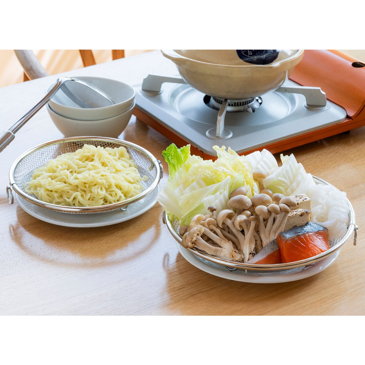 【bws SELECTION】盆ざる19・22cmセット 持ち上げフック付き