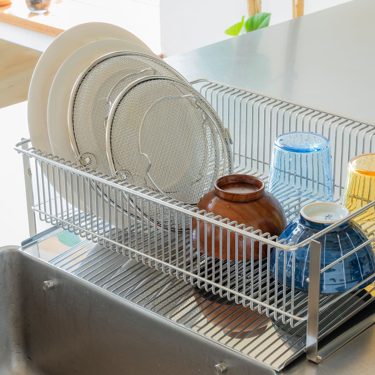 【bws SELECTION】盆ざる19・22cmセット 持ち上げフック付き