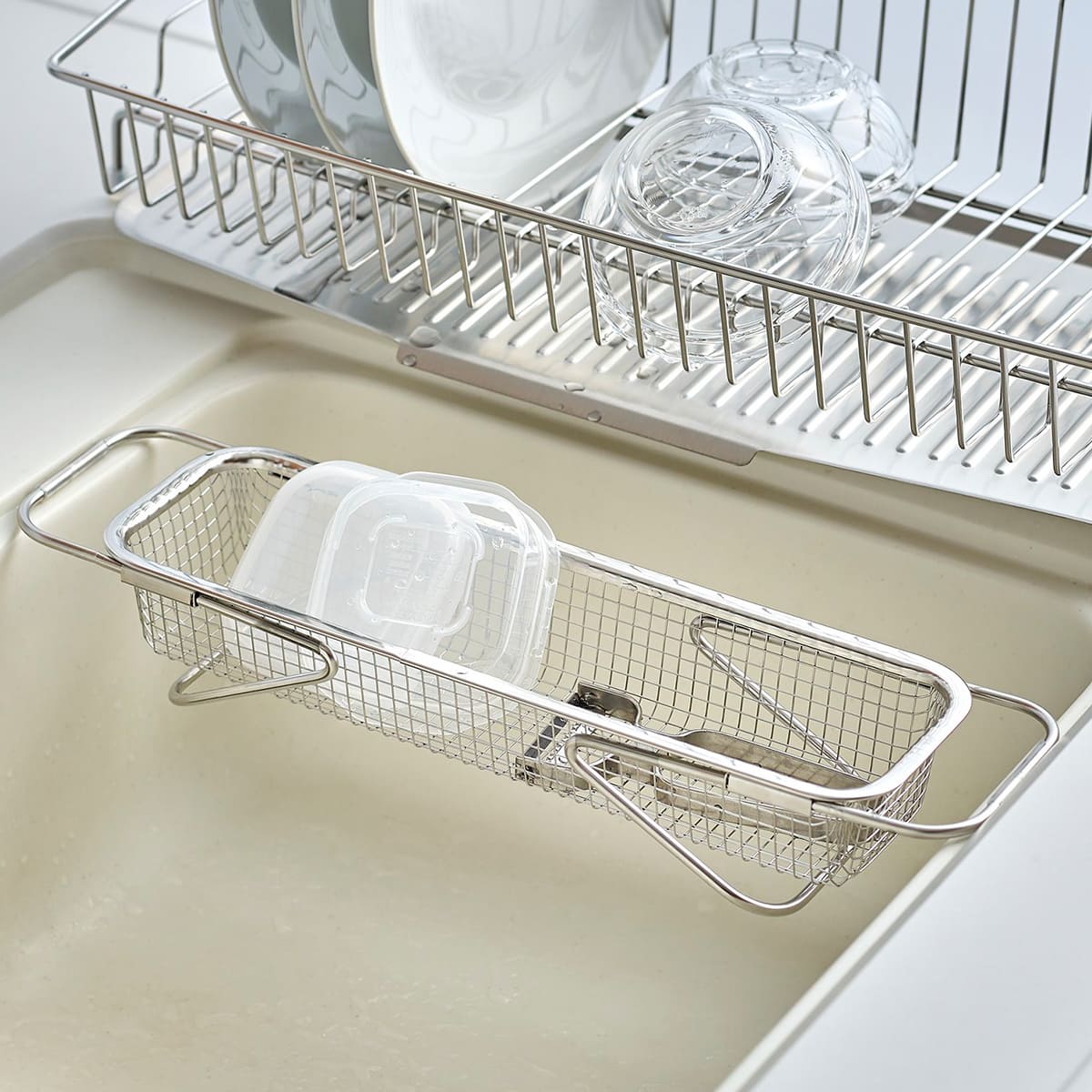 【3BUY20％OFF対象】【AUX】leye 水切りメッシュかご スリム