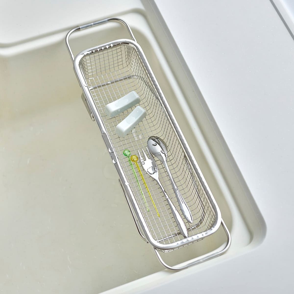 【AUX】leye 水切りメッシュかご スリム