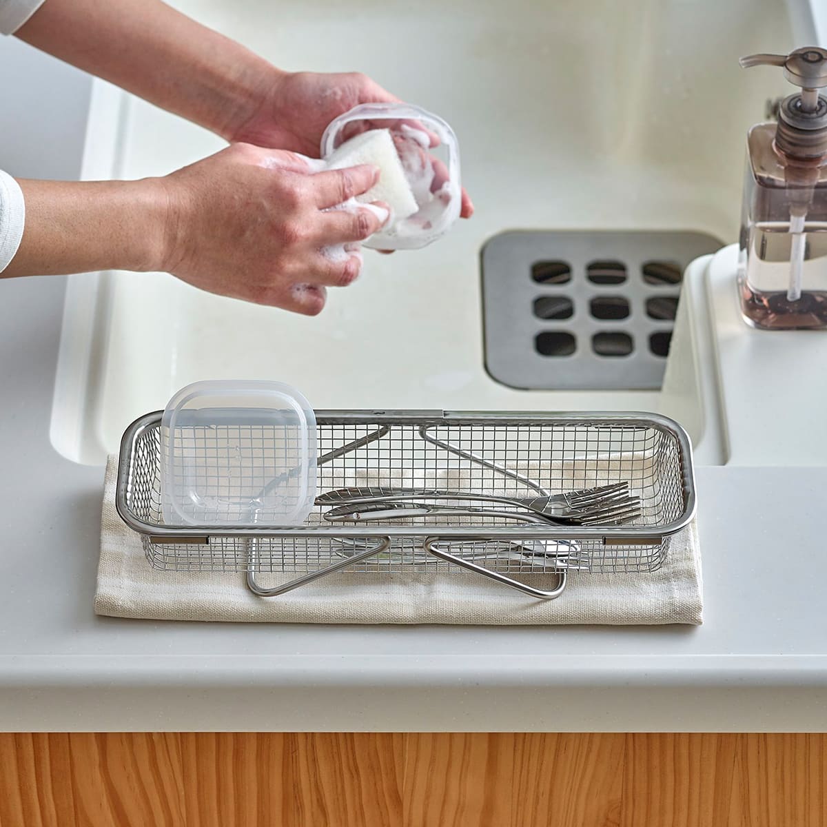 【AUX】leye 水切りメッシュかご スリム