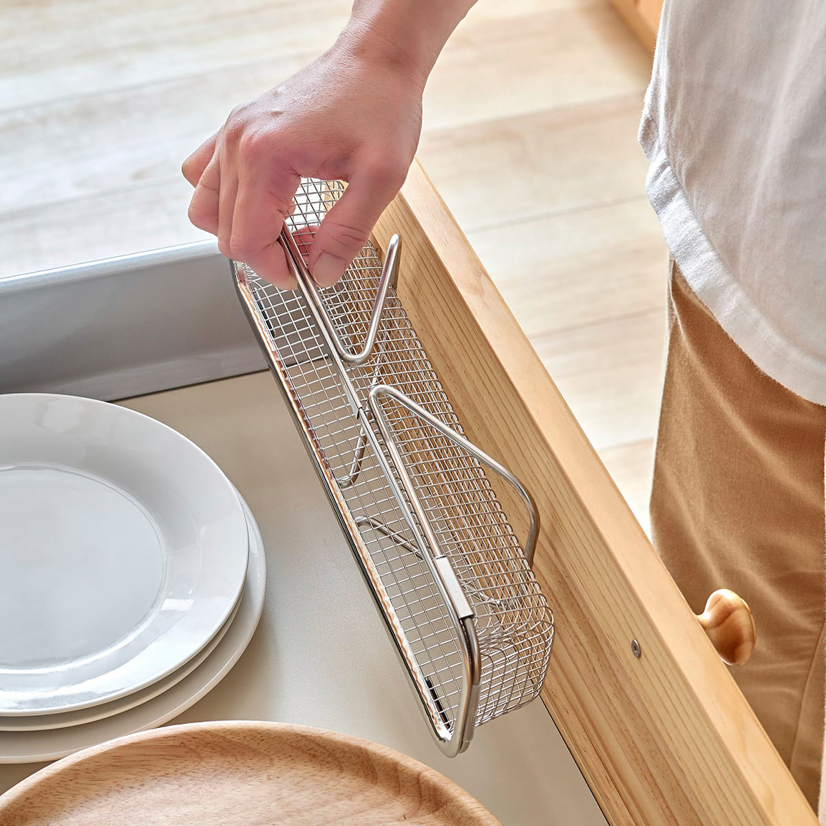 【AUX】leye 水切りメッシュかご スリム