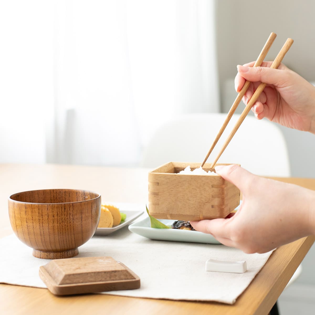 桐製レンジ対応ごはん鉢 小