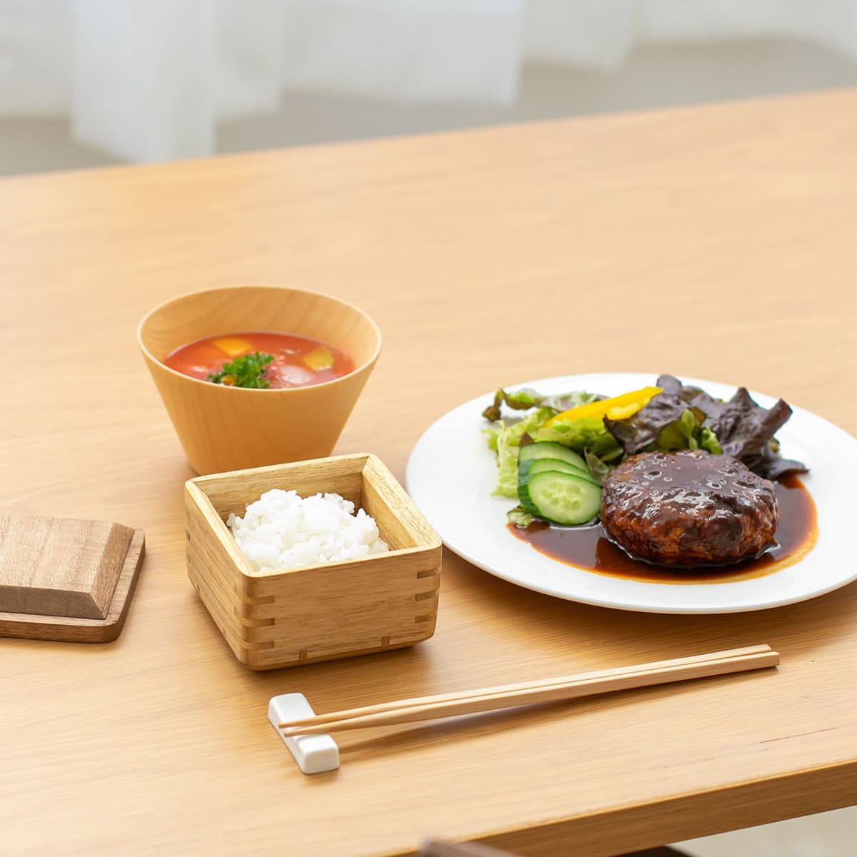 桐製レンジ対応ごはん鉢 小