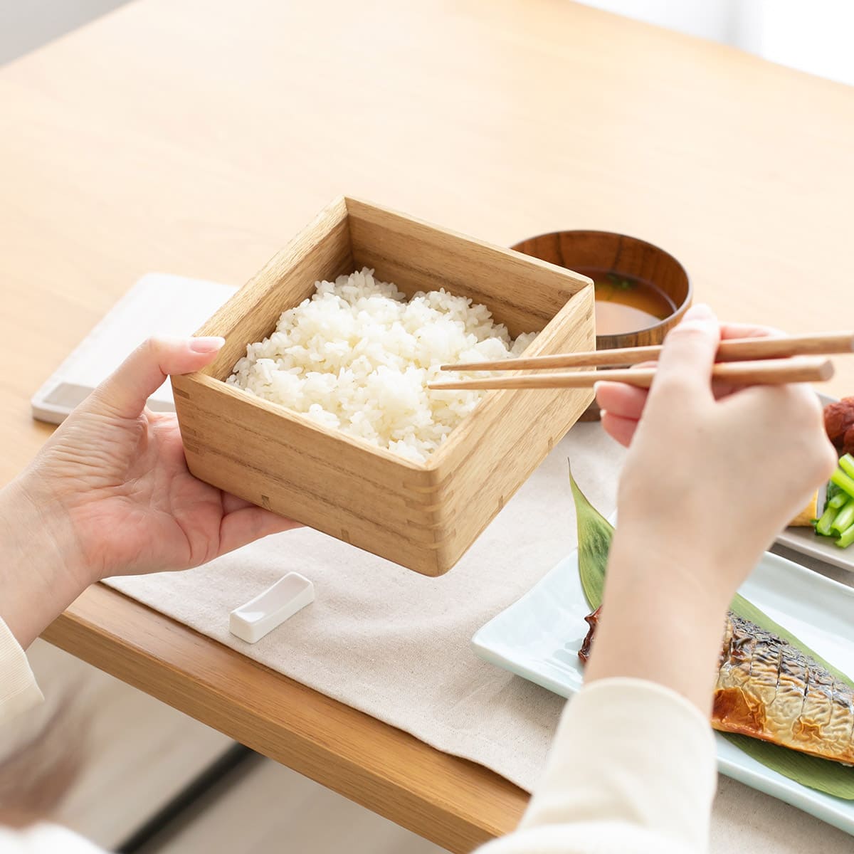 桐製レンジ対応ごはん鉢 大