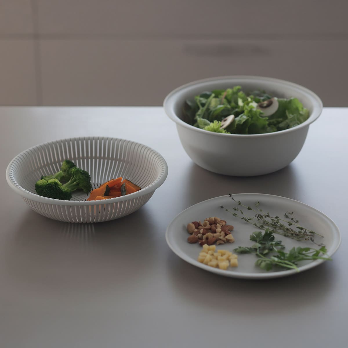 【marna】トレー付きザルボウル3点 21cm