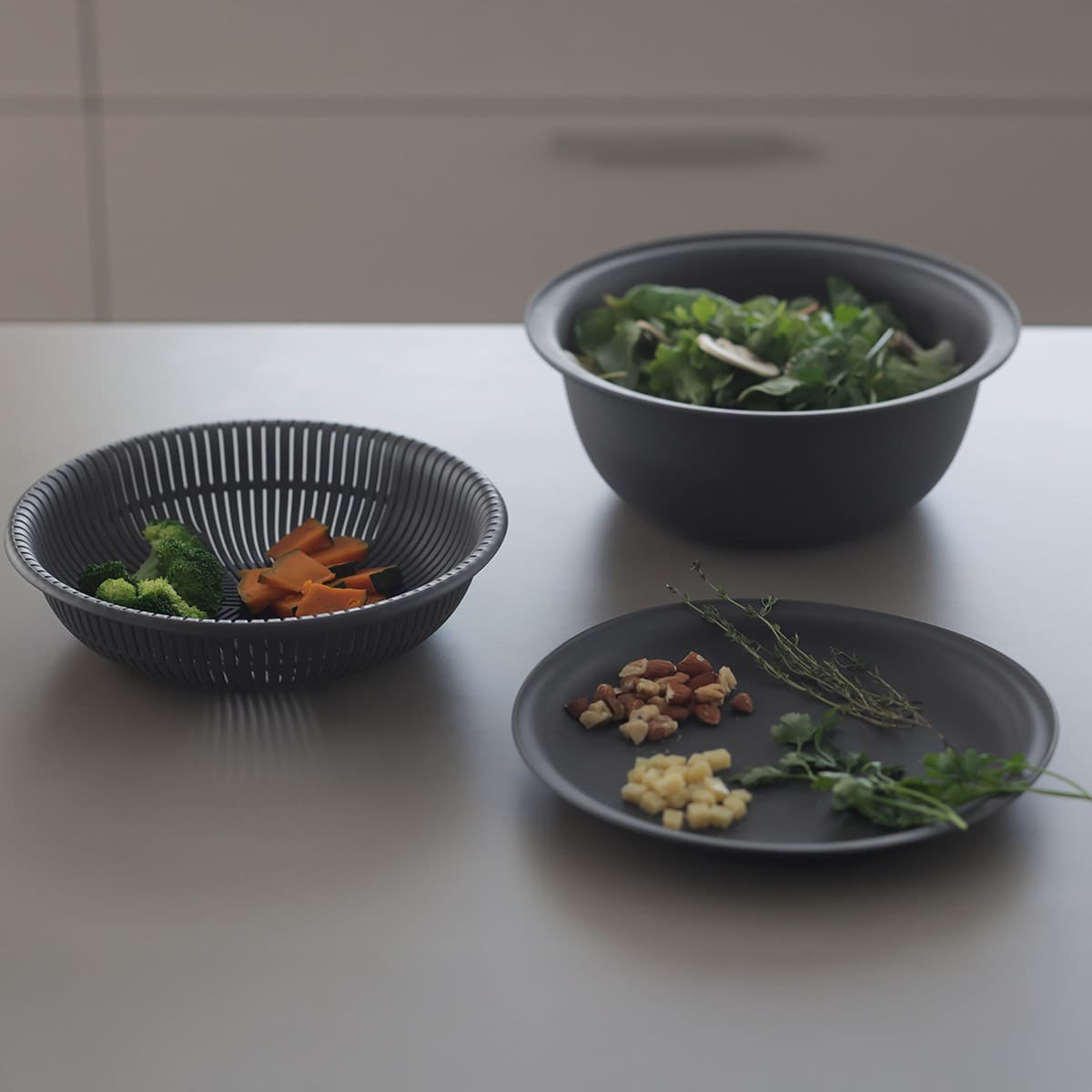 【marna】トレー付きザルボウル3点 21cm