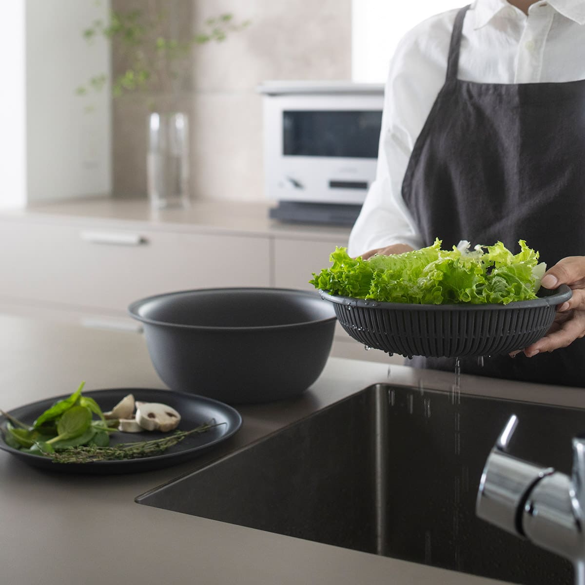 【marna】トレー付きザルボウル3点 21cm