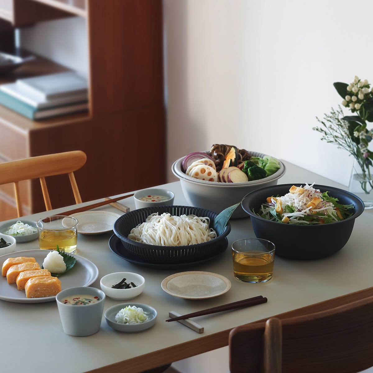 【marna】トレー付きザルボウル3点 21cm