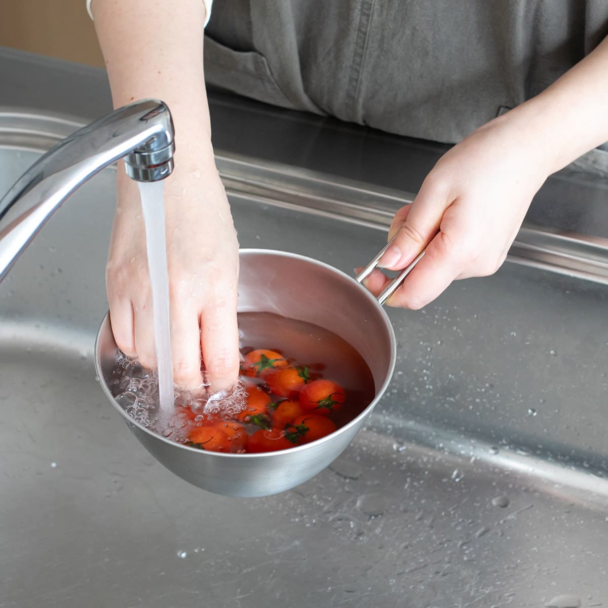 【and】ステンレス手付きボウル16cm