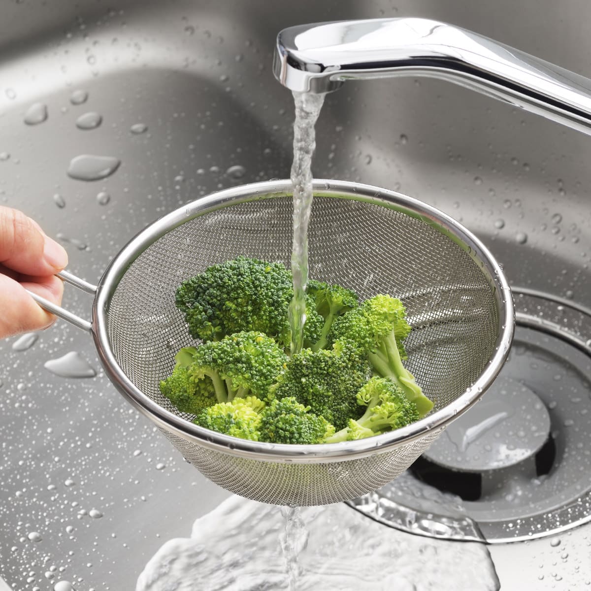 【and】ステンレス手付きストレーナー16cm深型