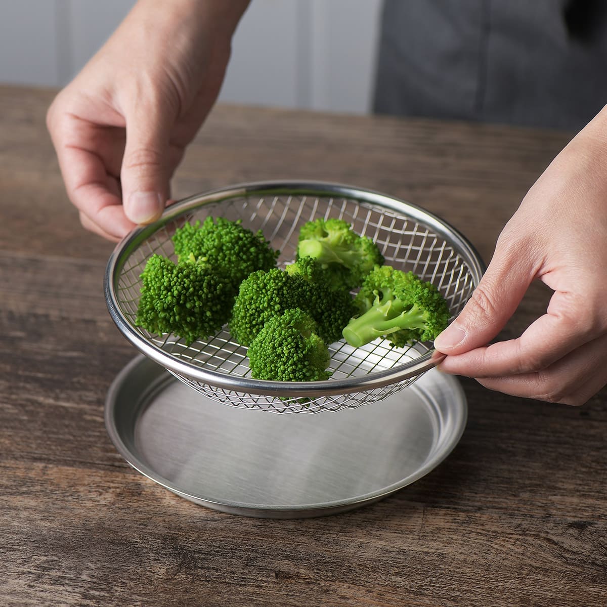 【and】ボウルの蓋にもなるステンレストレー16cm