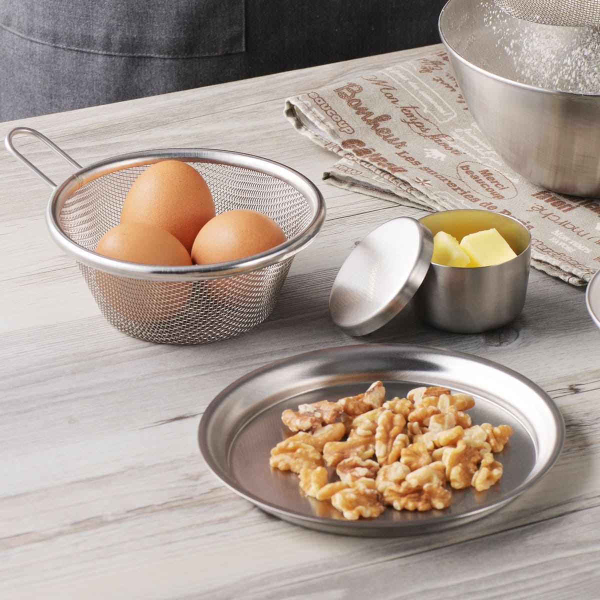 【and】ボウルの蓋にもなるステンレストレー16cm