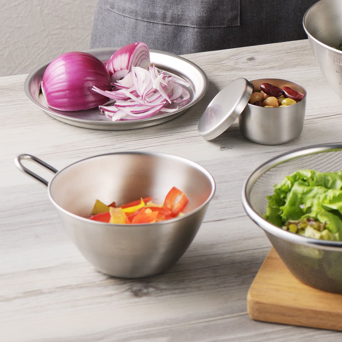 【and】ボウルの蓋にもなるステンレストレー16cm