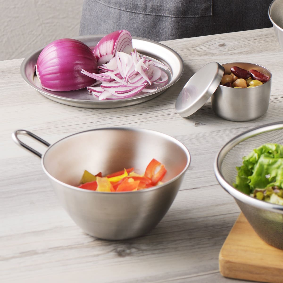 【and】ステンレス手付きボウル13cm