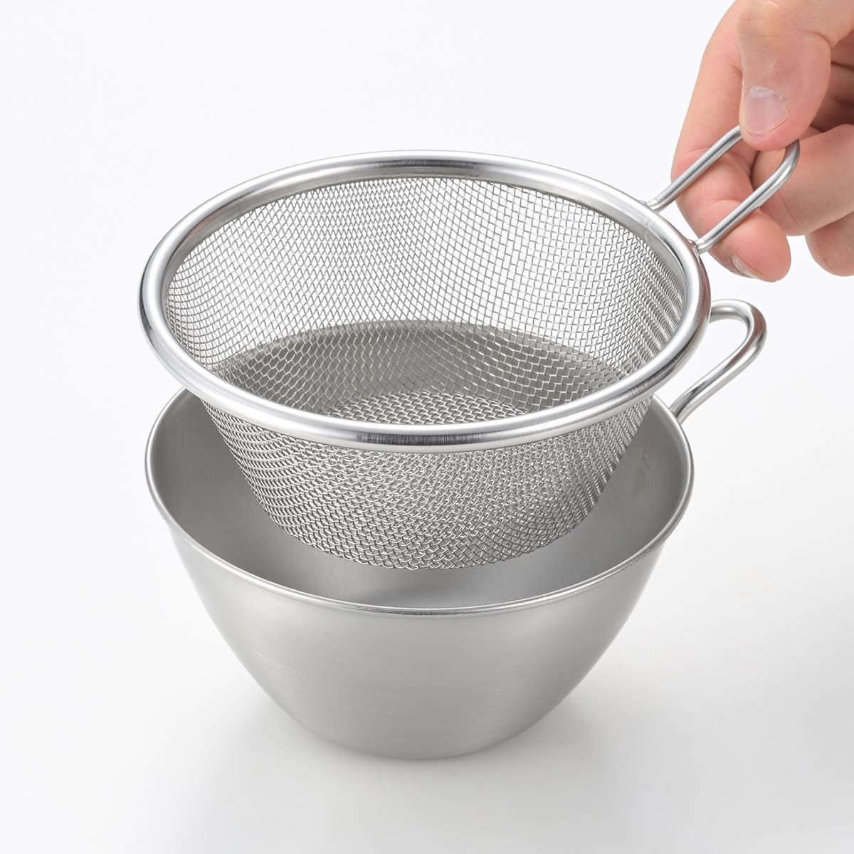 【and】ステンレス手付きストレーナー13cm
