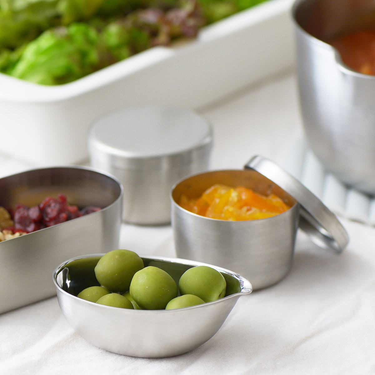 【and】ステンレスしずく型ボウル